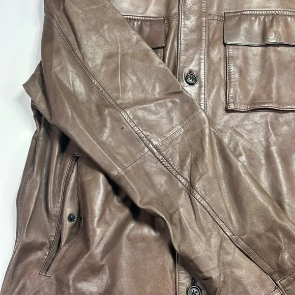 Massimo Dutti Genuine Leather Jacket Nappa Tailored Euro Moto Slim Fit - Picture 6 of 16